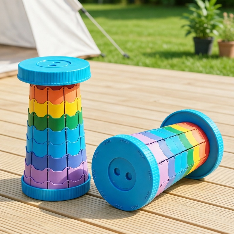 Outdoor Adventure Kit - Tabouret pliant léger et réglable arc-en-ciel,