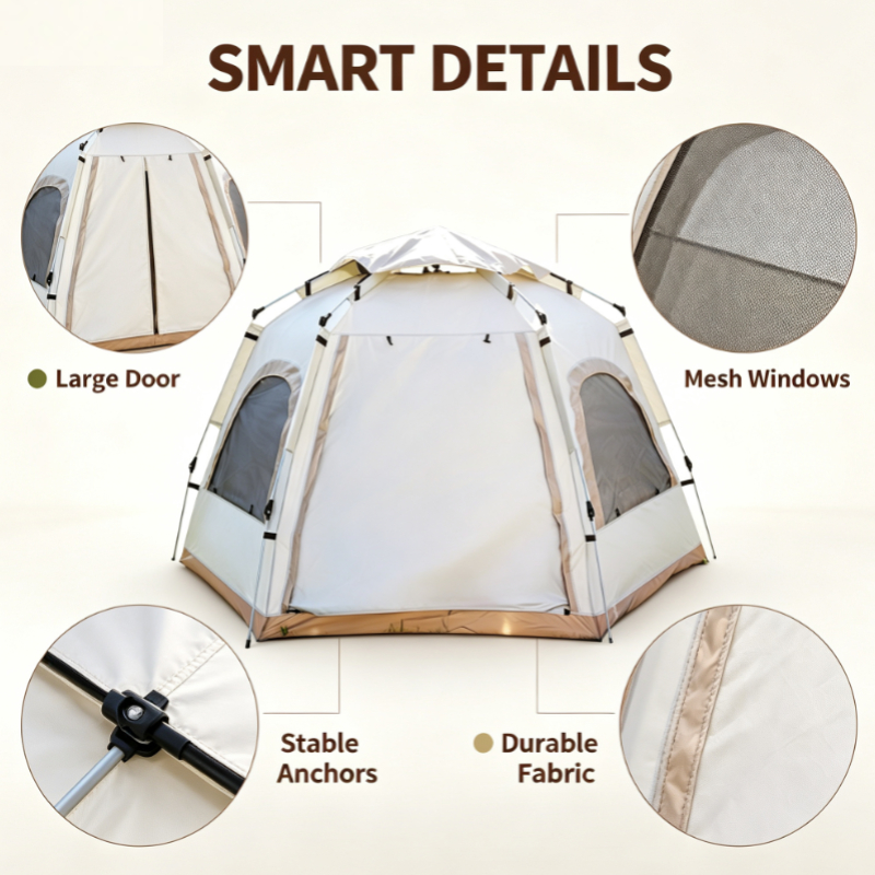 Tente de camping hexagonale bl - Outdoor Adventure Uva avis et prix